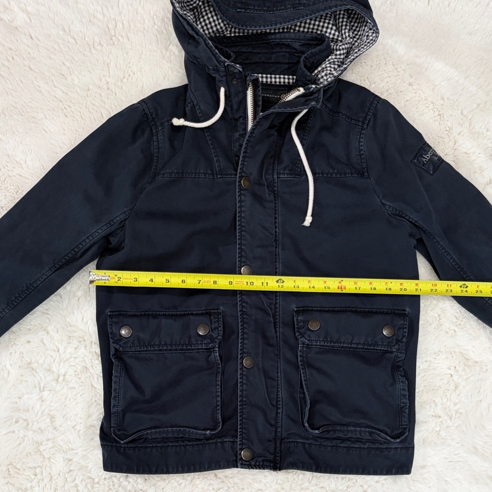 Abercrombie & Fitch Navy Hooded Men's Jacket,Size L. - Picture 12 of 17